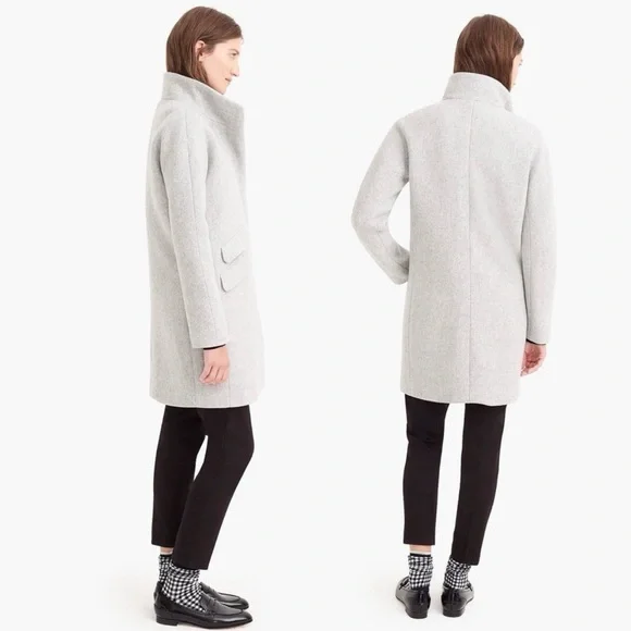 J.CREW Cocoon Coat Jacket Womens 6 Gray Italian Stadium Cloth Wool J5536 - Picture 2 of 15